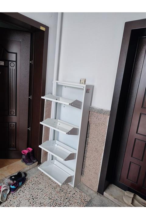 KASER Asya Metal Den Ayakkabılık 4 Lü Dikey Beyaz