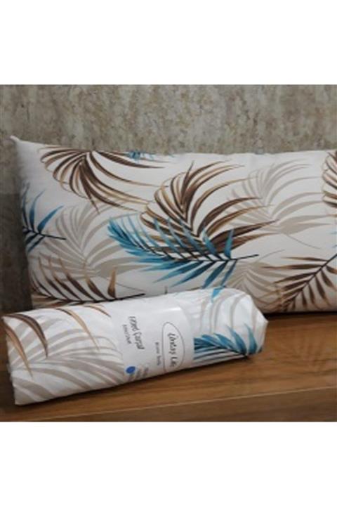 üntaş Life Çift Kişilik Lastikli Çarşaf+2 Adet Yastık Kılıfı 160x200 Mavi Kahve Ecpalmiye07