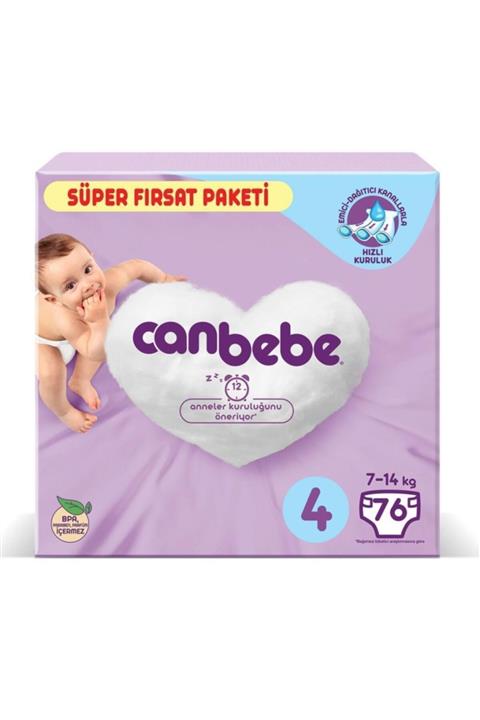 Canbebe Bebek Bezi Süper Fırsat Paketi 4 Numara 7-14 Kg 76 Adet