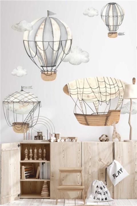 PİKSELİFE Sıcak Hava Balonları Çocuk Odası Duvar Sticker