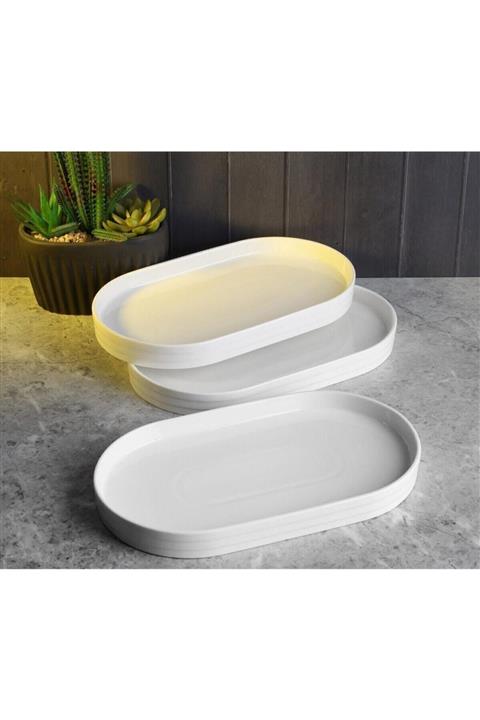 Perotti Pago Porselen 26x15cm Oval 3lü Sunum Tabağı