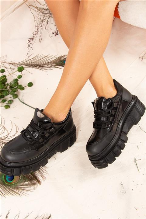 Fox Shoes Siyah Baskı Kadın Ayakkabı J380622109