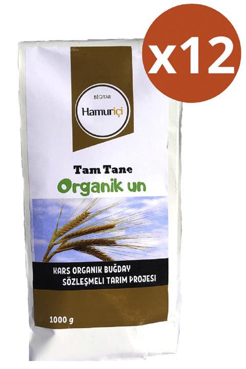 HAMURİÇİ Biotar Organik Tarım Ürünleri Organik Tam Tane Un 1000 gr X 12 Adet
