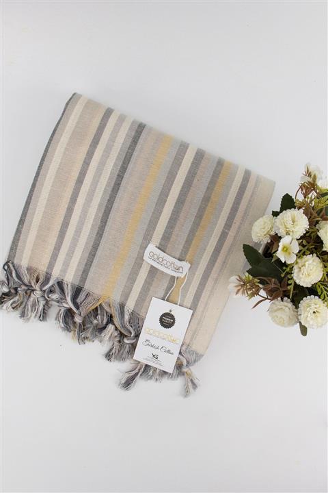 GoldCotton Pamuk Keten 100x180cm Peştemal - Safir