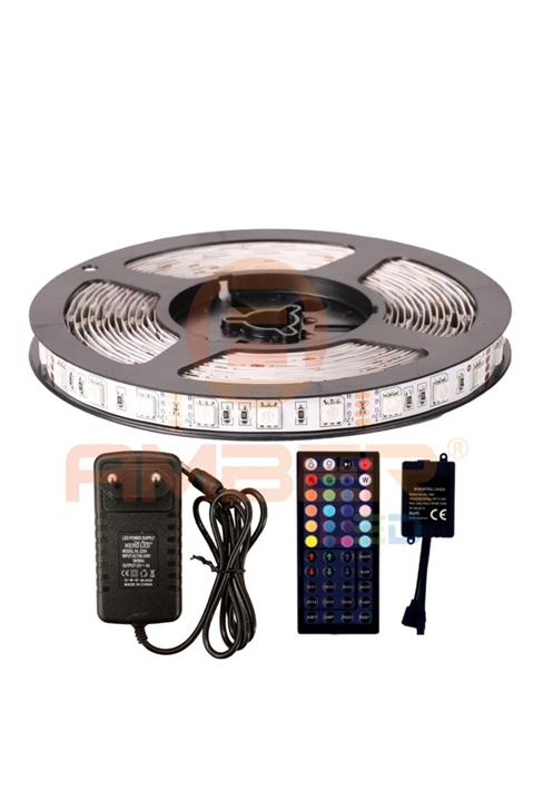 AmberLED Rgb Şerit Led 4 Metre Tak Çalıştır 44 Tuşlu Kumandalı 5050 3 Çipli