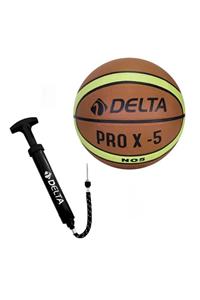 Delta Pro X Deluxe Kauçuk 5 Numara Basketbol Topu + Top Pompası