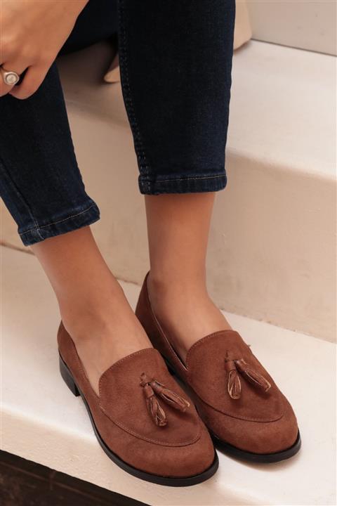 Mio Gusto Iris Kahve Süet Oxford Ayakkabı