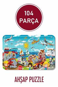 Baskı Atölyesi Taşıtlar 104 Parça Ahşap Puzzle