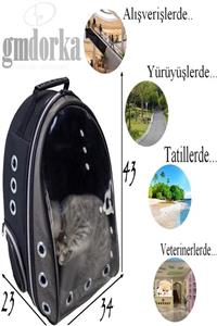 my polo clup Gmdorka Silver Astronot Kırılmaz Şeffaf Kedi Köpek Seyahat Taşıma Çantası Gri