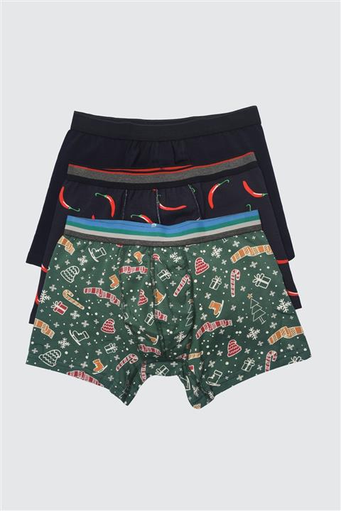 TRENDYOL MAN Çok Renkli Erkek 3'lü Paket Boxer TMNSS21BX0026