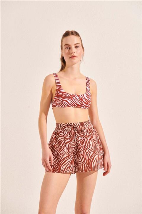 Beach&Beyond Kadın Zebra Tek Beden Pamuk Şort
