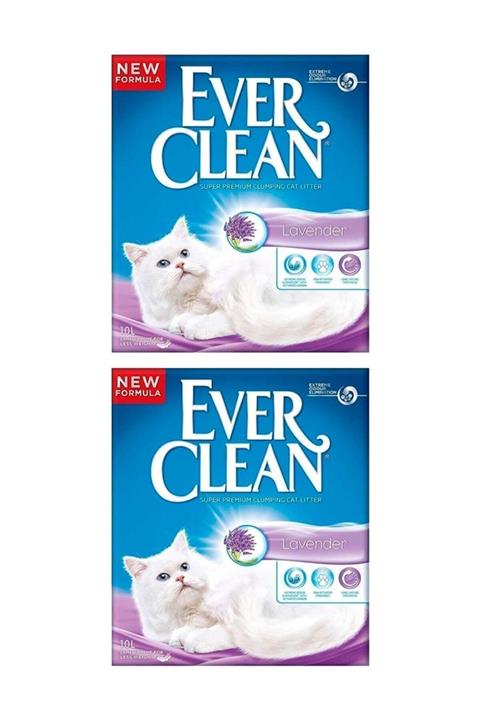 Ever Clean Lavender Lavantalı Kokulu Topaklaşan A Kalite Kedi Kumu 10 Lt 2 Adet