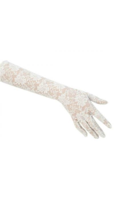 Bs İthalat Beyaz Dantelli Gelin Eldiveni