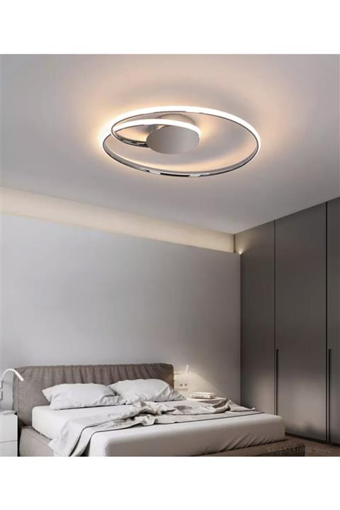 burenze A Modern Plafonyer Power Led Avize Concept Ürün Krom Beyaz Işık Ledli Avize