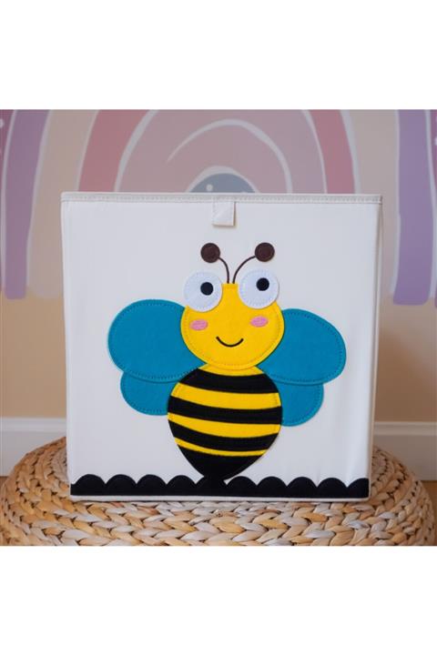 Obebim Sevimli Arı Figürlü Katlanabilir Saklama Kutusu, 33x33x33cm
