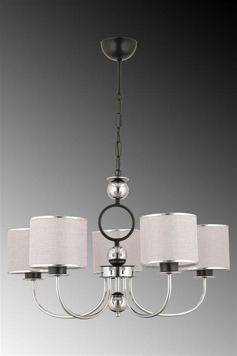 ESSLİGHT Defne 5 Li Modern Gri Abajurlu Sarkıt Avize