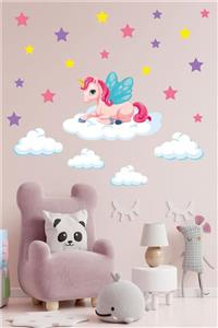 BK Decor Sevimli Unicorn Çocuk Odası Duvar Sticker