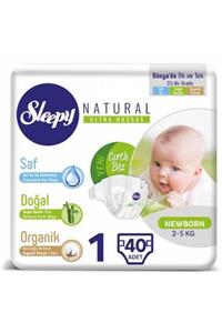 Sleepy Natural Bebek Bezi 1 Beden Yenidoğan 40 Adet (2-5 kg)