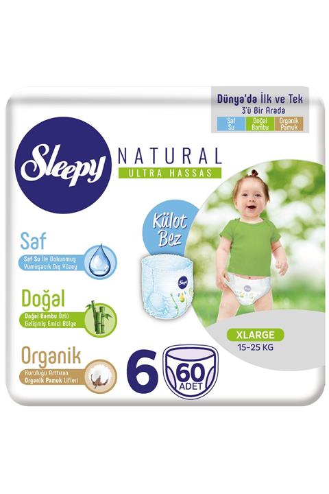 Sleepy Natural Külot Bez 6 Numara Xlarge 60 Adet (15-25 Kg)
