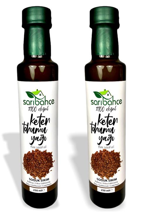 Sarıbahçe Keten Tohumu Yağı (Soğuk Sıkım) 250 ml 2'li Paket