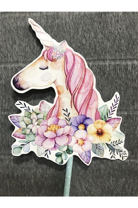 Özkarataş Parti Süs Unıcorn Temalı Pasta Süsü Figür Dekoratif