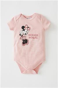 DeFacto Kız Bebek Minnie Mouse Lisanslı Pamuklu Kısa Kollu Çıtçıtlı Body V5261A221AU