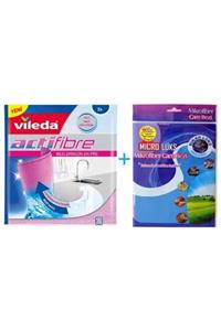 Vileda Actifibre Temizlik Bezi 2'li Ve Microfiber Cam Bezi