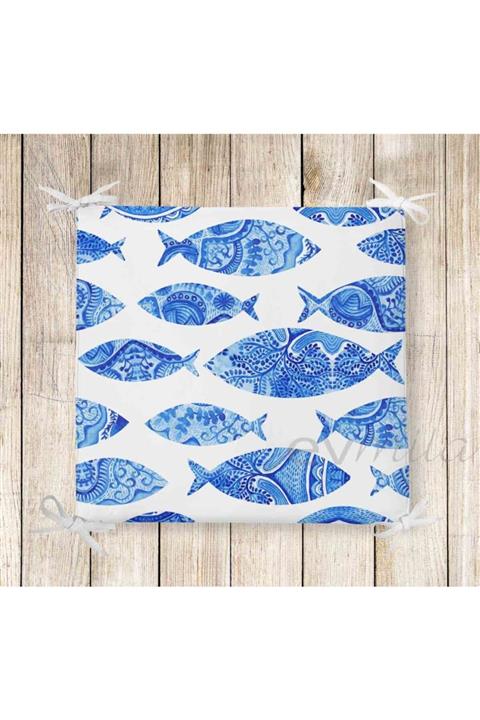 Evmila Balıklar Desen Sandalye Minderi 656