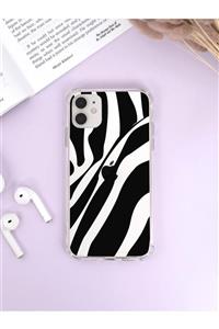 mooodcase Iphone 11 Köşe Darbe Korumalı Zebra Desenli Luxury Olex Şeffaf Kılıf