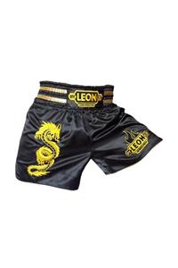 By Leon 1982 Leon Dragon Muay Thai Ve Kick Boks Şortu Siyah