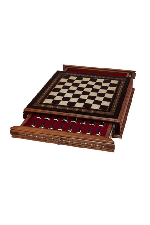 Helena Wood Art Classic Satranç Seti | Metal Figürlü