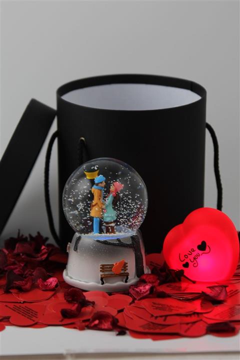moryconcept Kar Küresi Müzikli Işıklı Sevgili Temalı Kutu Set