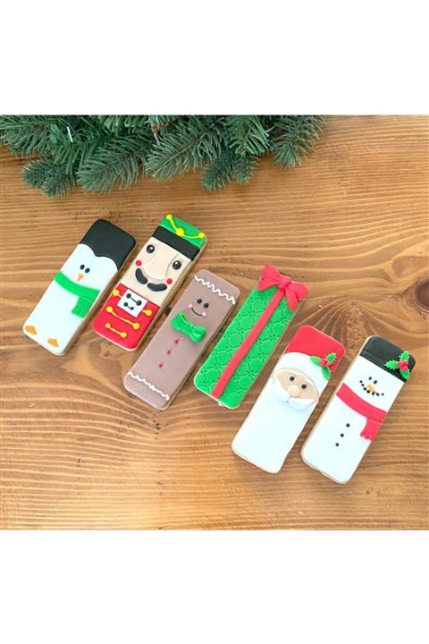 cookiesmir Cookie Sticks (çubuk Kurabiye) 6adet -nutcracker-ginger-santa Penguen-hediye Paketi-kardan Adam