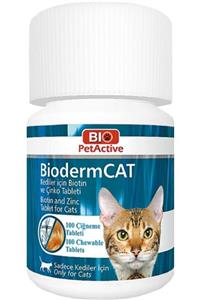 Bio PetActive Bioderm Cat Biotin Çinko Takviyesi 100 Tablet 30 gr