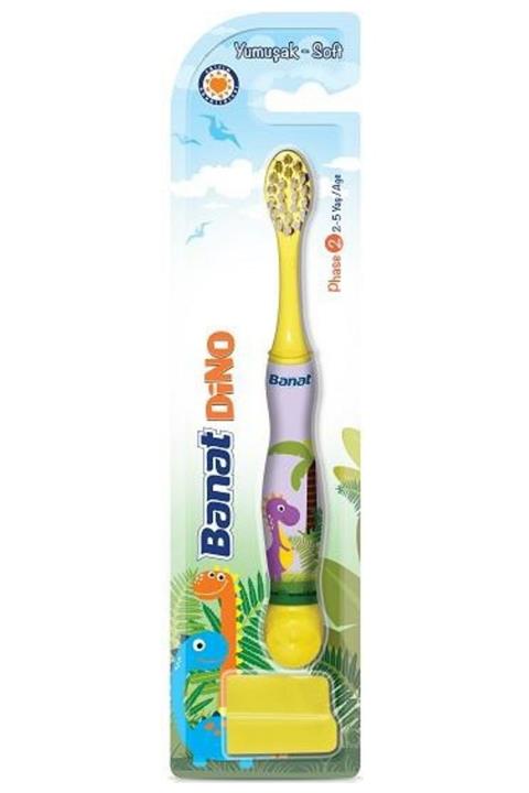 Banat Dino 2+ Yaş Çocuk Diş Fırçası Sarı