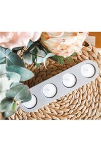 Etiget Tealight Mumluk Doğal Beton 4'lü Tealight Mumluk Beton Mumluk