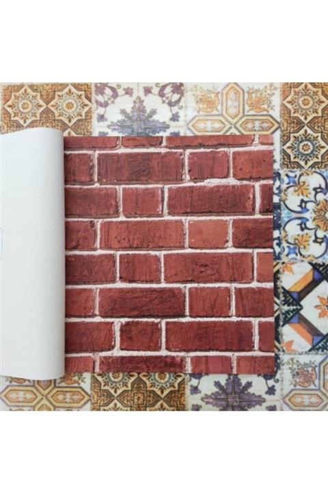 Golden 3 Boyutlu Taş Tuğla Desenli Duvar Kağıdı 5m² 13631