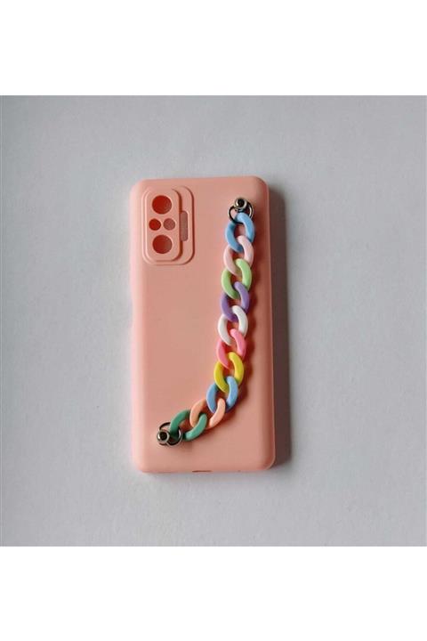 BilişimGo Technology Xiaomi Redmi Note 10 Pro uyumlu  Renkli Zincirli Telefon Kılıfı