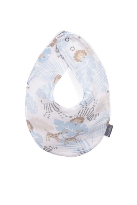 Messido Tekli Çıtçıtlı Fular Önlük 23 cm X 29 cm Mavi Zebra