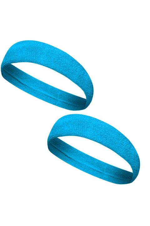 By Leon 1982 2 Adet Sporcu Havlu Kafa Bandı Alın Ter Bandı Headband Turkuaz