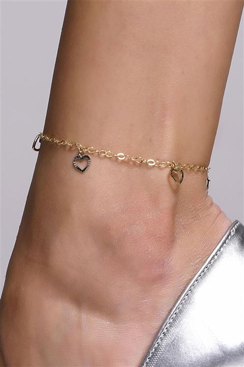 MÜCEVHER SARAYI 14 Ayar Altın Kalp Halhal Modeli