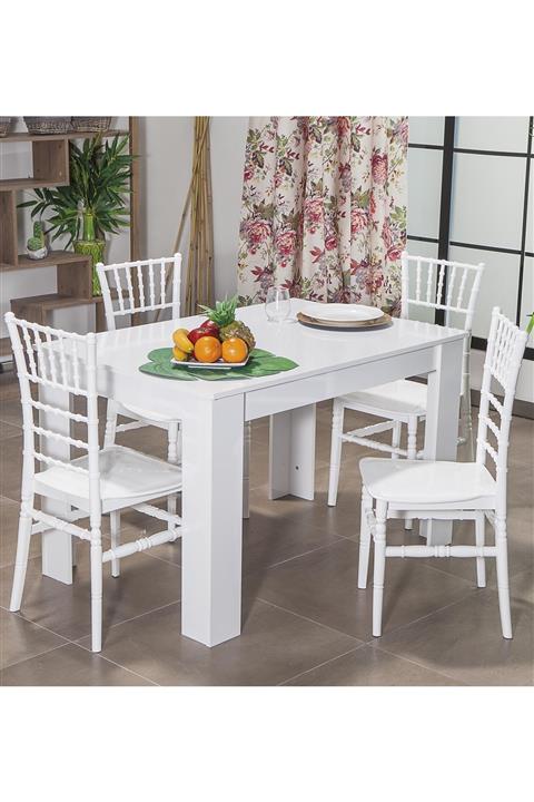 MOBETTO Home Arda Masa / Soho Sandalye Mutfak Masa Takımı-beyaz