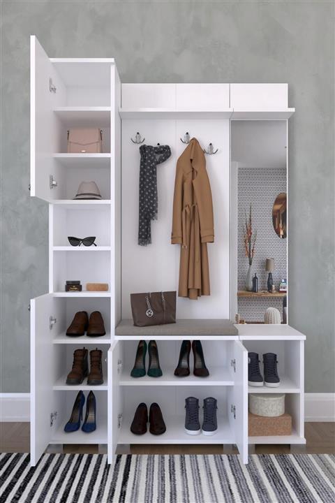 EFSER MOBİLYA -vestiyer Foça Portmanto- Beyaz