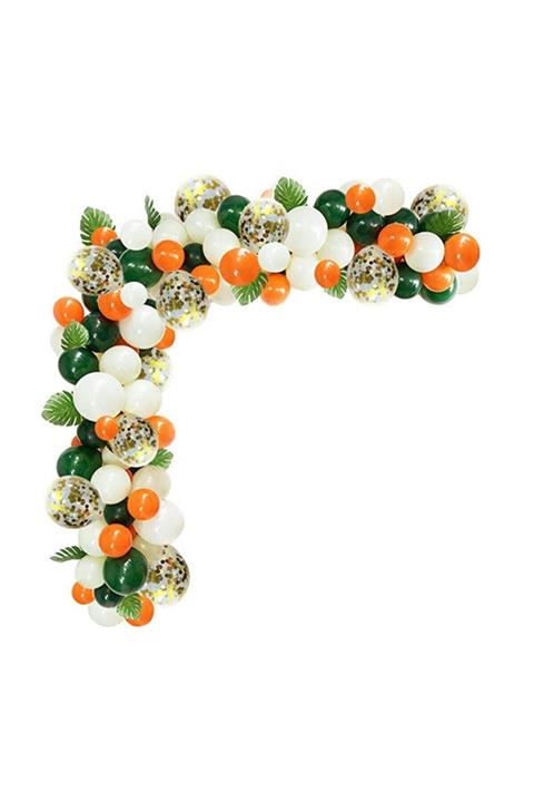 perabalon Turuncu-beyaz-yeşil Renkler Zincir Balon Seti