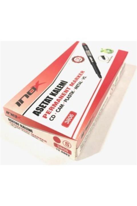 inox Asetat Kalemi S Kırmızı 12li Kutu