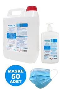 Hand On Alkol Bazlı El Ve Cilt Dezenfektanı 5lt + 50 Li Maske