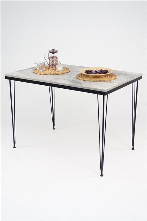 Mars Mobilya Rustik Gri Metal Ayaklı Mutfak Masası