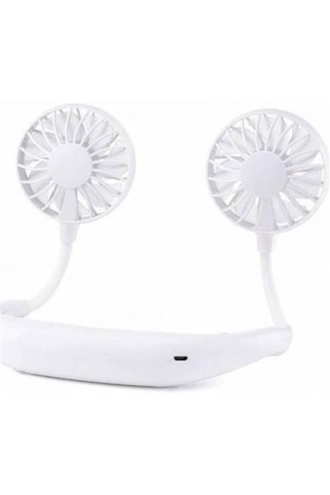 Gate Boyun Askılı Seyahat Fan Vantilatör Ledli Rgb Şarjlı Kablosuz 4-5 Saat Kullanım Süresi Beyaz Renk