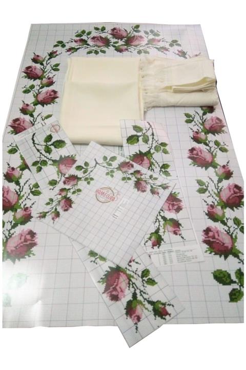 hamecura ayşe kosif Güllü 4 Lü Bohça Seti Kit