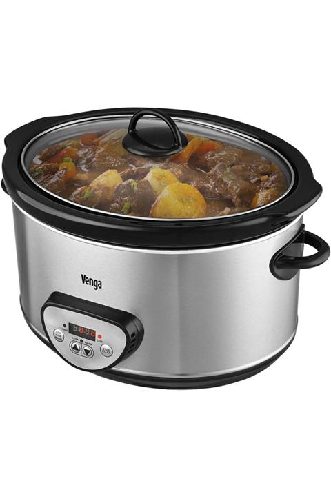 VENGA ! Vg Sc 3008 Yumuşak Pişirici, 280 W, Paslanmaz Çelik, Seramik, Cam, Plastik, 4,5 L, Gümüş